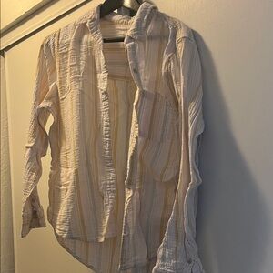 Universal Thread Women's Cream Striped Blouse